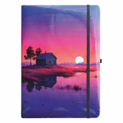 Anupam A6 LYV Silver Glitted Artcover Notebook -192pgs
